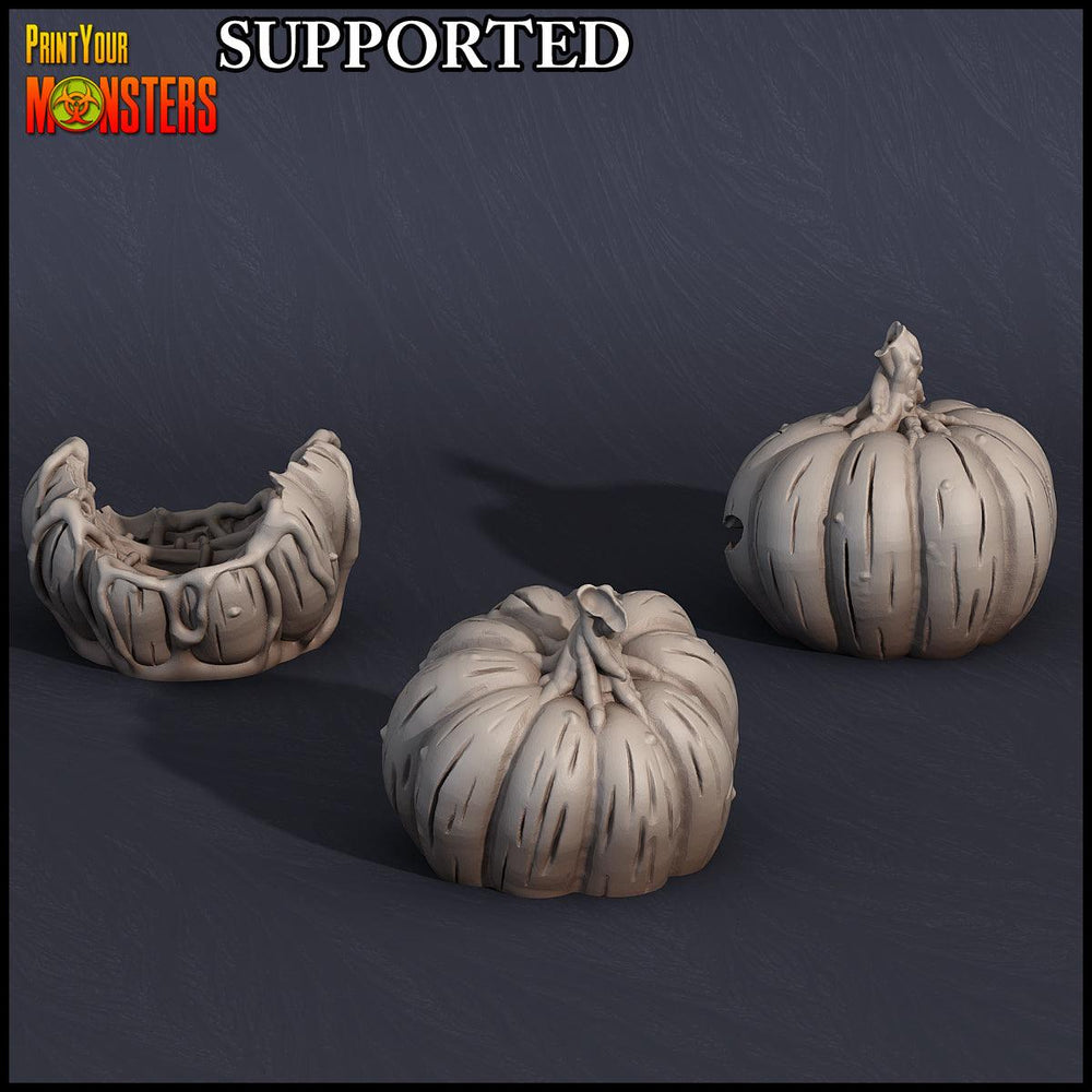 3D Printed Print Your Monsters Pumpkin Chariot and Heads Pumpkins Attack Pack 28mm - 32mm D&D Wargaming (Online Only)