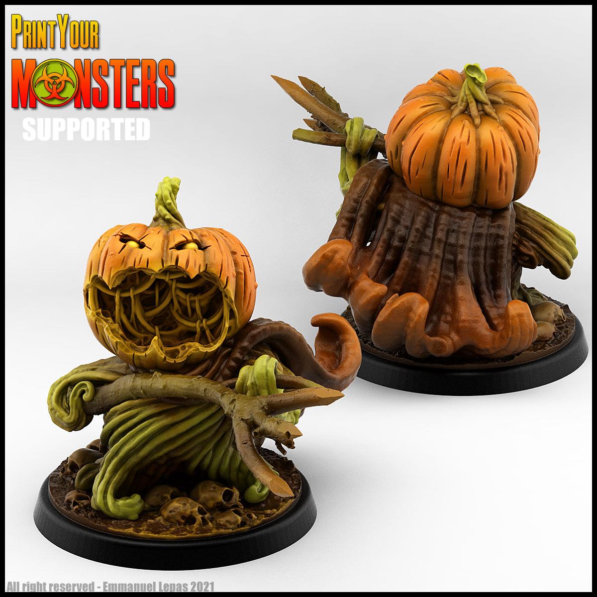 3D Printed Print Your Monsters Pumpkin Soldier Fork Pumpkins Attack Pack 28mm - 32mm D&D Wargaming (Online Only)