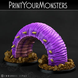 3D Printed Print Your Monsters Purple Worm Worms Subterranean Terrors 28mm - 32mm D&D Wargaming (Online Only)