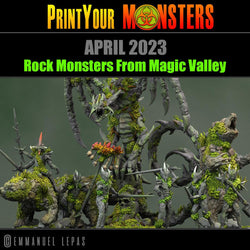 3D Printed Print Your Monsters Rock Bear Rock Monsters From Magic Valley Set 28mm - 32mm D&D Wargaming (Online Only)