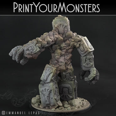3D Printed Print Your Monsters Rock Golem - Total Golems 28mm - 32mm D&D Wargaming (Online Only)