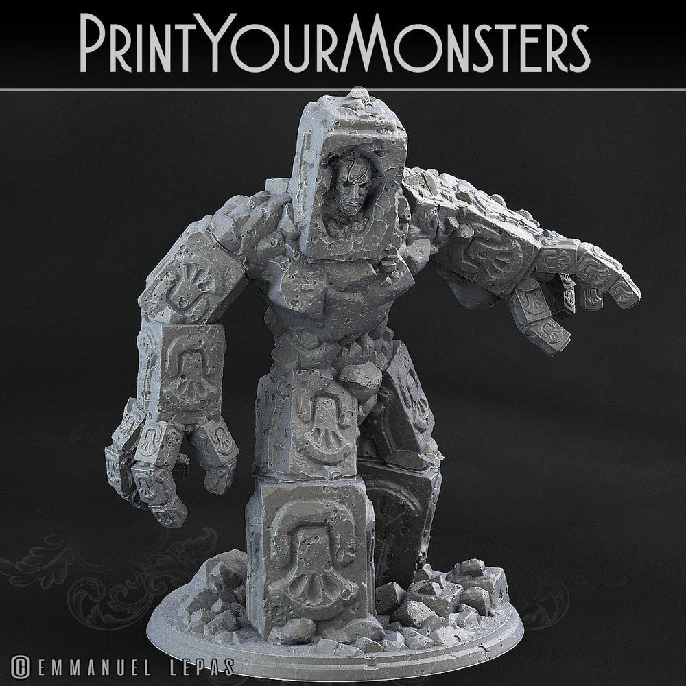 3D Printed Print Your Monsters Rock Golem - Total Golems 28mm - 32mm D&D Wargaming (Online Only)