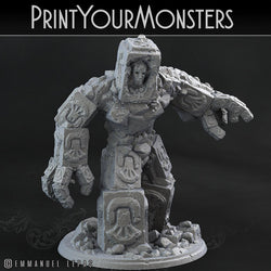 3D Printed Print Your Monsters Rock Golem - Total Golems 28mm - 32mm D&D Wargaming (Online Only)
