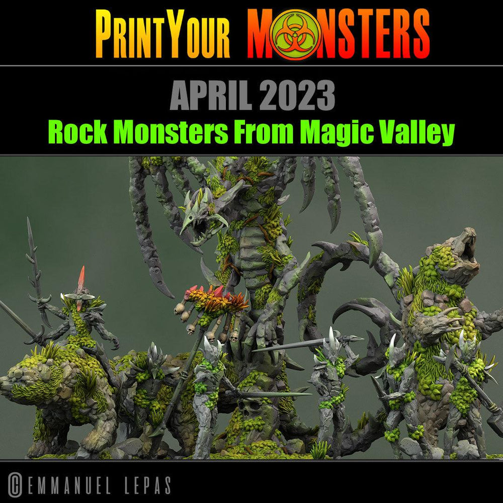 3D Printed Print Your Monsters Rock Soldiers Rock Monsters From Magic Valley Set 28mm - 32mm D&D Wargaming (Online Only)