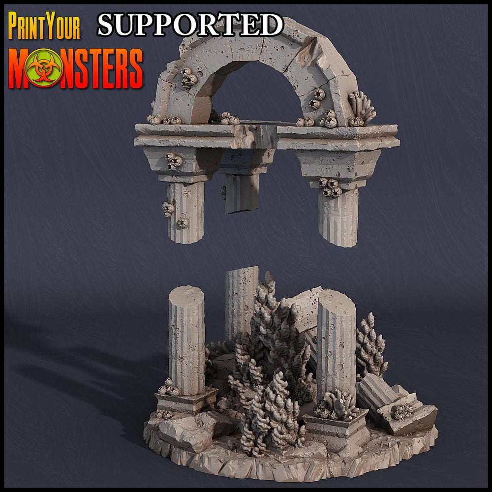 3D Printed Print Your Monsters Ruined Temple Dark Water Sanctum 28mm - 32mm D&D Wargaming (Online Only)