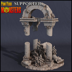 3D Printed Print Your Monsters Ruined Temple Dark Water Sanctum 28mm - 32mm D&D Wargaming (Online Only)