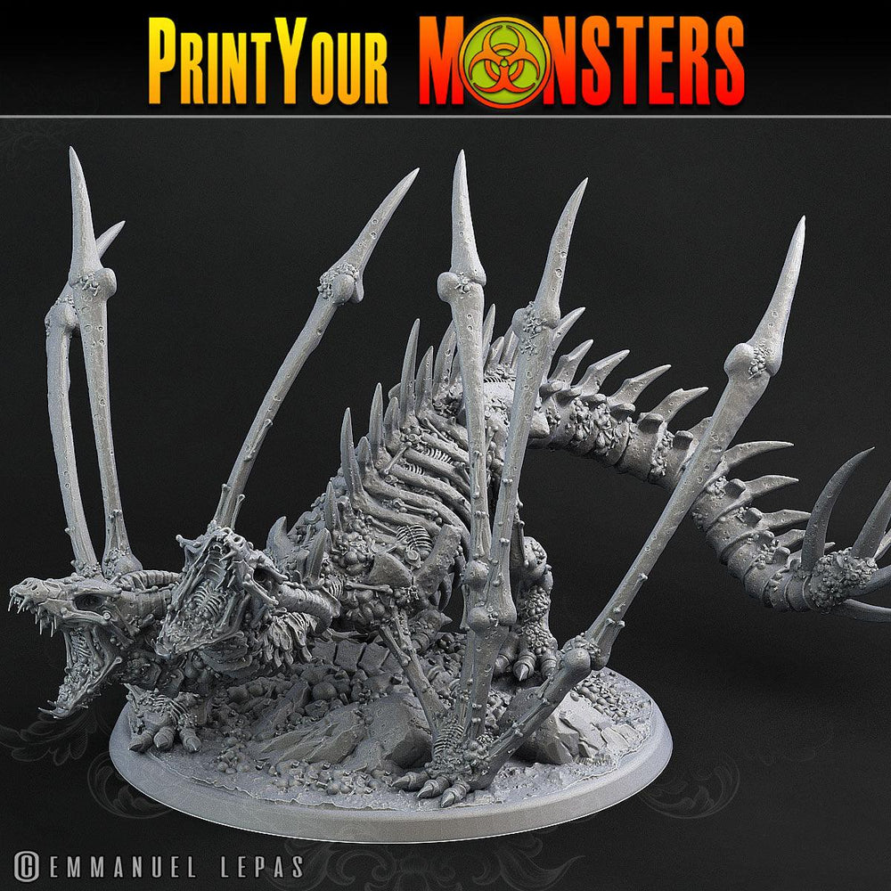 3D Printed Print Your Monsters Screaming Bone Dragon Land of Bones Set 28mm - 32mm D&D Wargaming (Online Only)