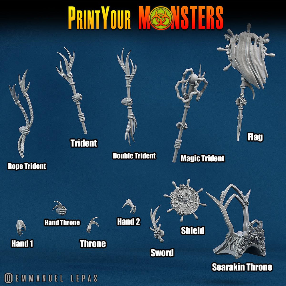 3D Printed Print Your Monsters Searakins The Searakin Domination Set 28mm - 32mm D&D Wargaming (Online Only)