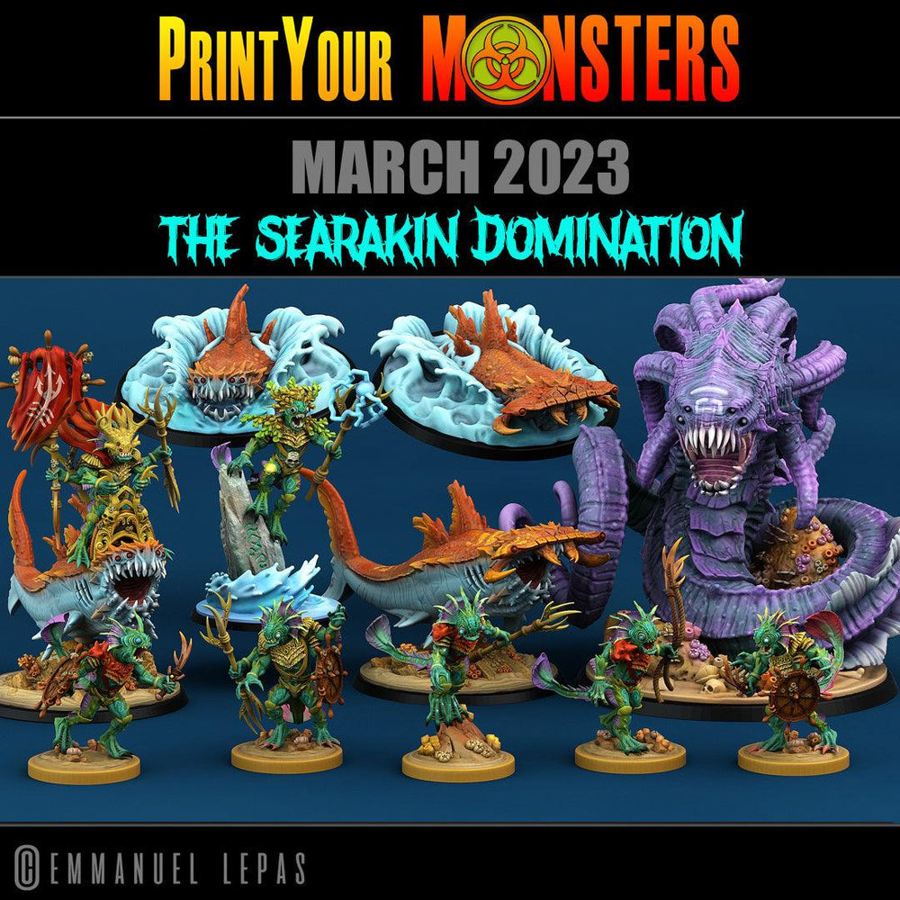 3D Printed Print Your Monsters Searakins The Searakin Domination Set 28mm - 32mm D&D Wargaming (Online Only)