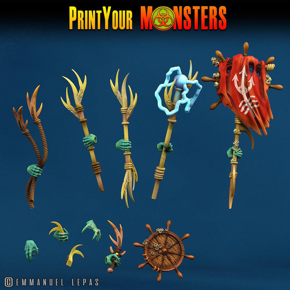 3D Printed Print Your Monsters Searakins The Searakin Domination Set 28mm - 32mm D&D Wargaming (Online Only)