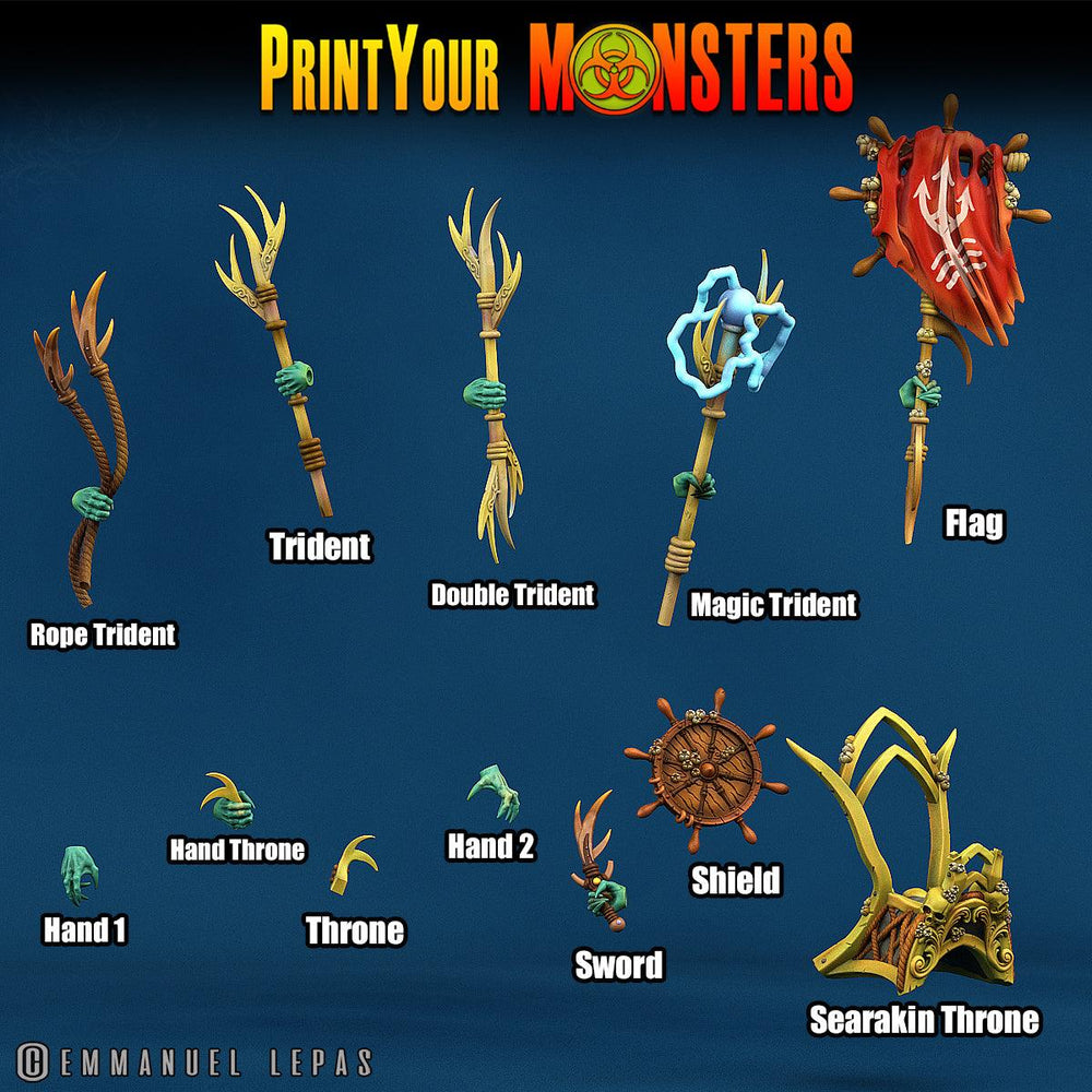 3D Printed Print Your Monsters Searakins The Searakin Domination Set 28mm - 32mm D&D Wargaming (Online Only)