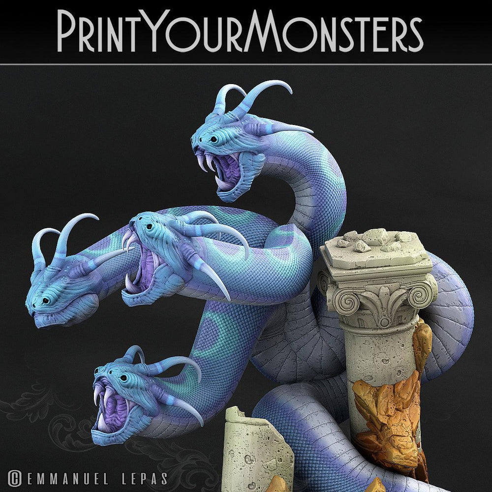 3D Printed Print Your Monsters Shadow Hydra Total Serpents 28mm - 32mm D&D Wargaming (Online Only)