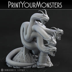 3D Printed Print Your Monsters Shadow Hydra Total Serpents 28mm - 32mm D&D Wargaming (Online Only)