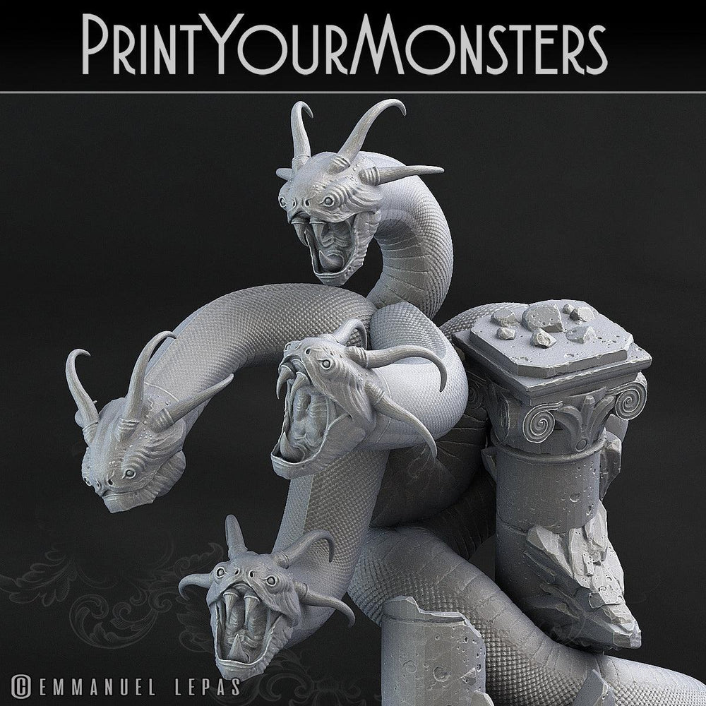 3D Printed Print Your Monsters Shadow Hydra Total Serpents 28mm - 32mm D&D Wargaming (Online Only)