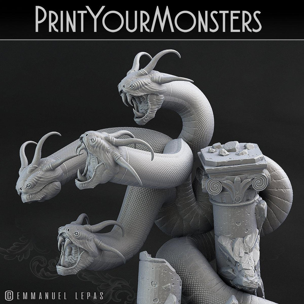 3D Printed Print Your Monsters Shadow Hydra Total Serpents 28mm - 32mm D&D Wargaming (Online Only)