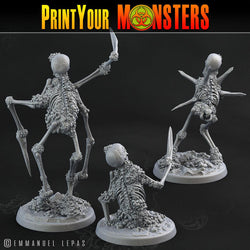 3D Printed Print Your Monsters Skeletons Land of Bones Set 28mm - 32mm D&D Wargaming (Online Only)