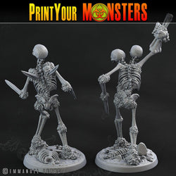 3D Printed Print Your Monsters Skeletons Land of Bones Set 28mm - 32mm D&D Wargaming (Online Only)