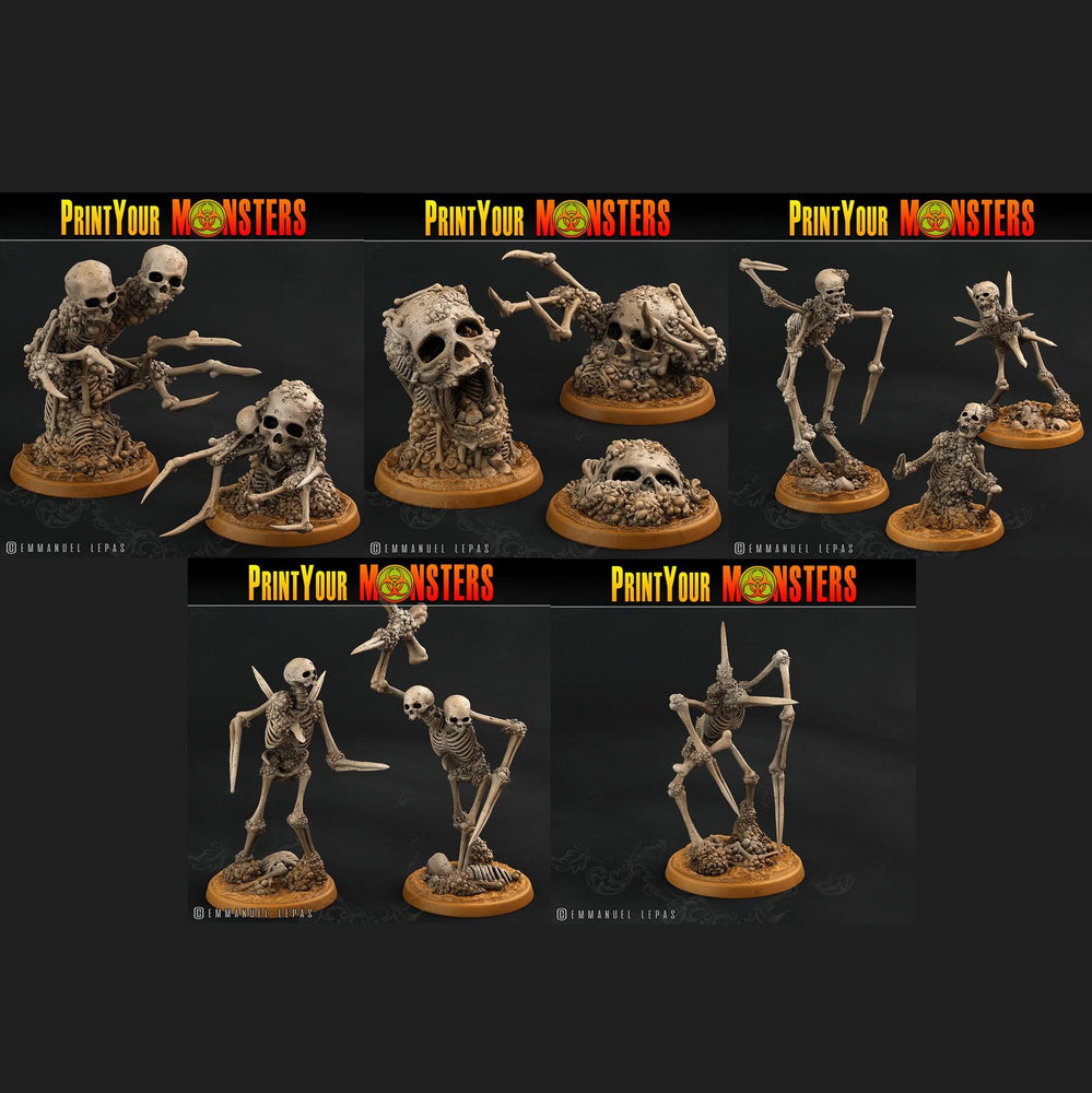 3D Printed Print Your Monsters Skeletons Land of Bones Set 28mm - 32mm D&D Wargaming (Online Only)