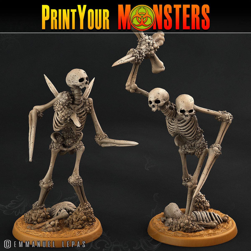 3D Printed Print Your Monsters Skeletons Land of Bones Set 28mm - 32mm D&D Wargaming (Online Only)
