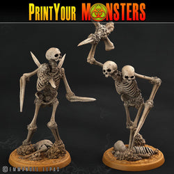 3D Printed Print Your Monsters Skeletons Land of Bones Set 28mm - 32mm D&D Wargaming (Online Only)