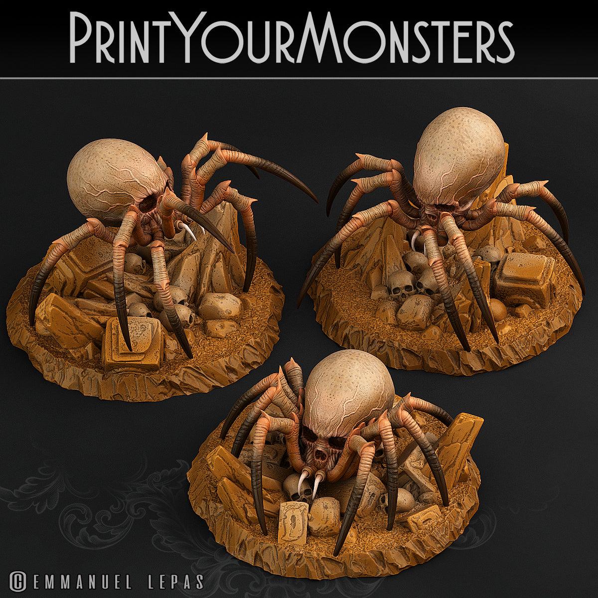 3D Printed Print Your Monsters Skullcap Hermit Spiders 28mm - 32mm D&D Wargaming (Online Only)