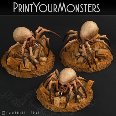 3D Printed Print Your Monsters Skullcap Hermit Spiders 28mm - 32mm D&D Wargaming (Online Only)