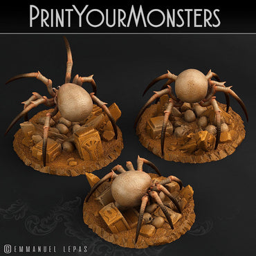 3D Printed Print Your Monsters Skullcap Hermit Spiders 28mm - 32mm D&D Wargaming (Online Only)
