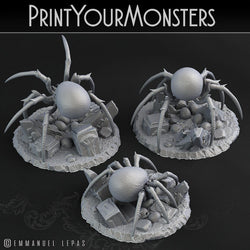 3D Printed Print Your Monsters Skullcap Hermit Spiders 28mm - 32mm D&D Wargaming (Online Only)