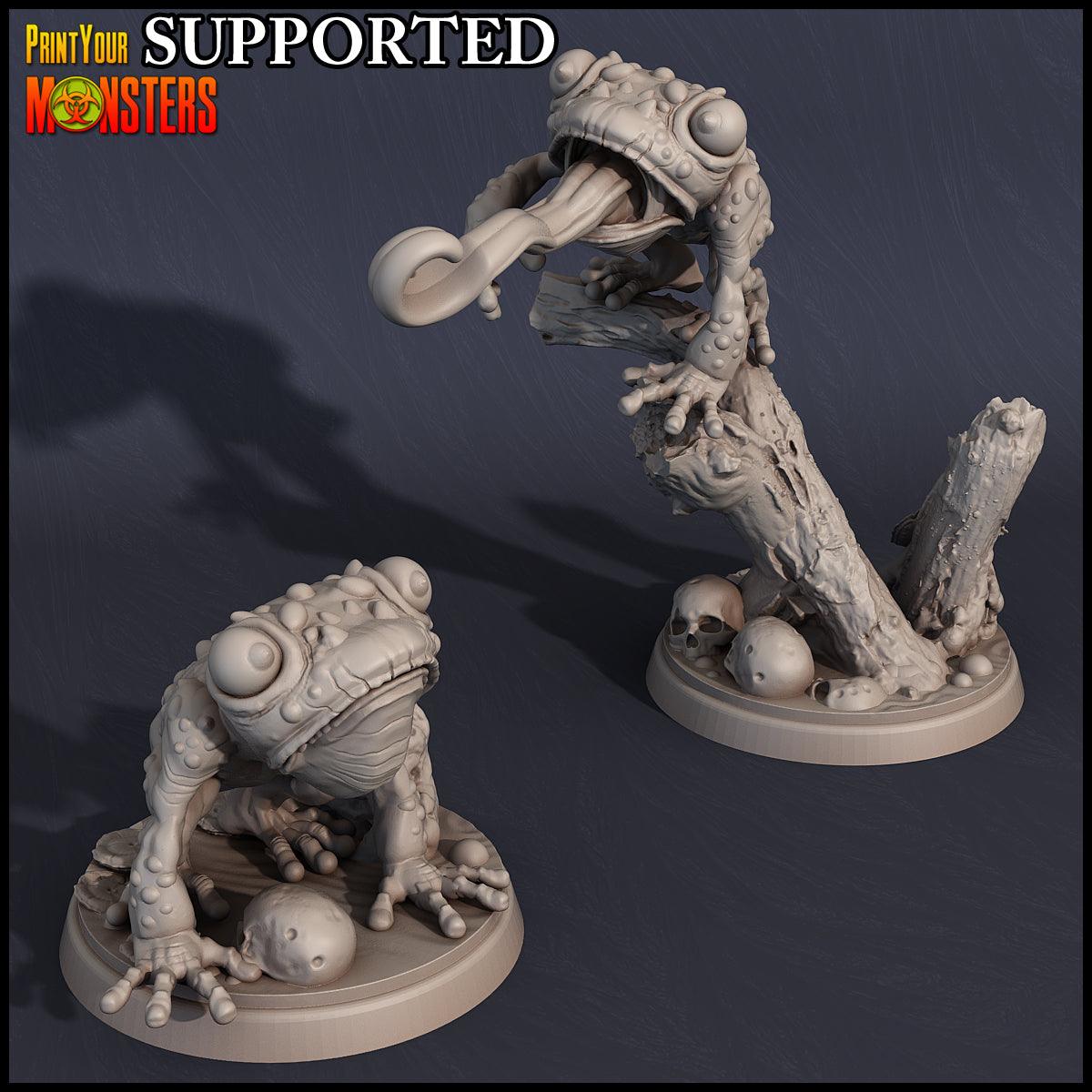 3D Printed Print Your Monsters Small Frog Set Swamp Invasion 28mm - 32mm D&D Wargaming (Online Only)