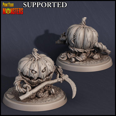 3D Printed Print Your Monsters Small Pumpkin Soldier Scythe Pumpkins Attack Pack 28mm - 32mm D&D Wargaming (Online Only)