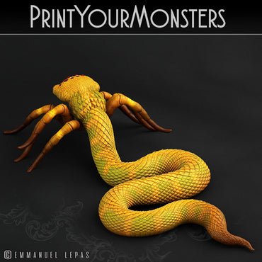 3D Printed Print Your Monsters Spidersnake Total Serpents 28mm - 32mm D&D Wargaming (Online Only)