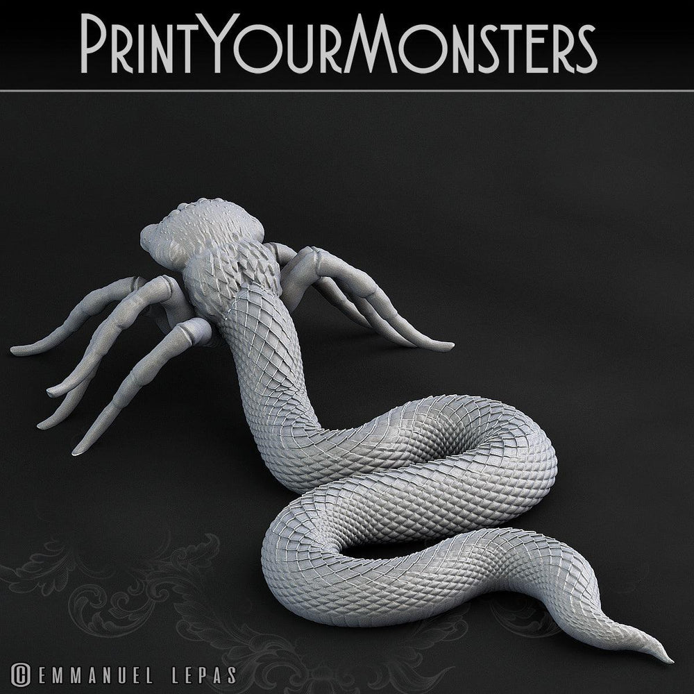 3D Printed Print Your Monsters Spidersnake Total Serpents 28mm - 32mm D&D Wargaming (Online Only)