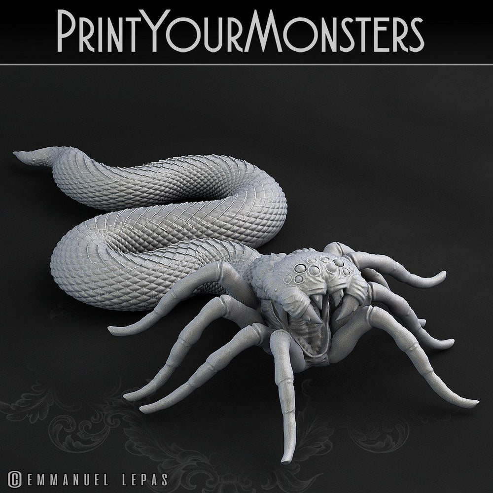 3D Printed Print Your Monsters Spidersnake Total Serpents 28mm - 32mm D&D Wargaming (Online Only)