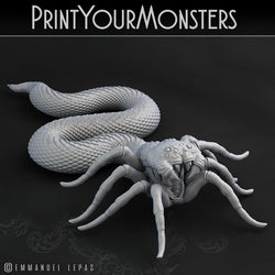 3D Printed Print Your Monsters Spidersnake Total Serpents 28mm - 32mm D&D Wargaming (Online Only)