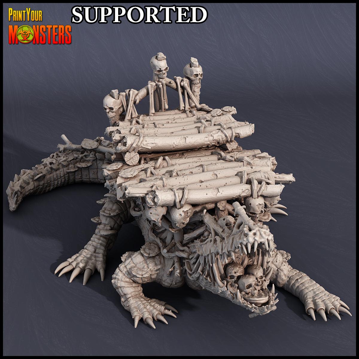 3D Printed Print Your Monsters Swamp Crocodile Alligator Swamp Invasion 28mm - 32mm D&D Wargaming (Online Only)