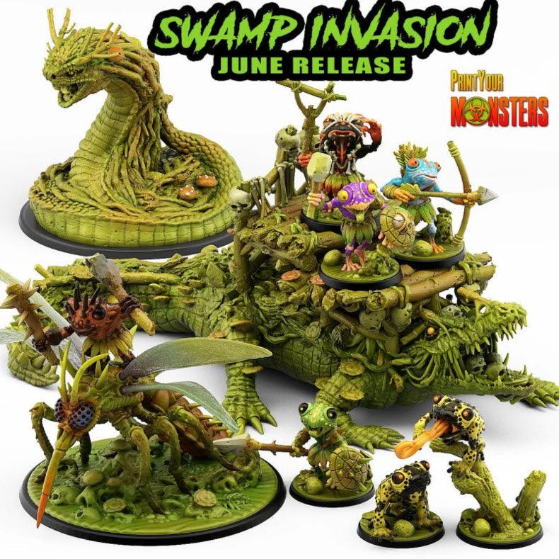 3D Printed Print Your Monsters Swamp Swamp Invasion Full Set 28mm - 32mm D&D Wargaming (Online Only)