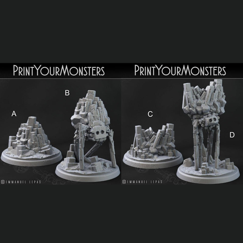 3D Printed Print Your Monsters Terranids Basalt Earth Elemental Set 28mm - 32mm D&D Wargaming (Online Only)