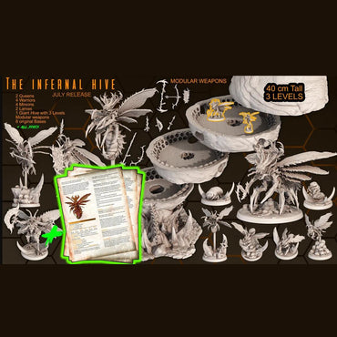 3D Printed Print Your Monsters The Infernal Hive Full Set 28mm - 32mm D&D Wargaming (Online Only)
