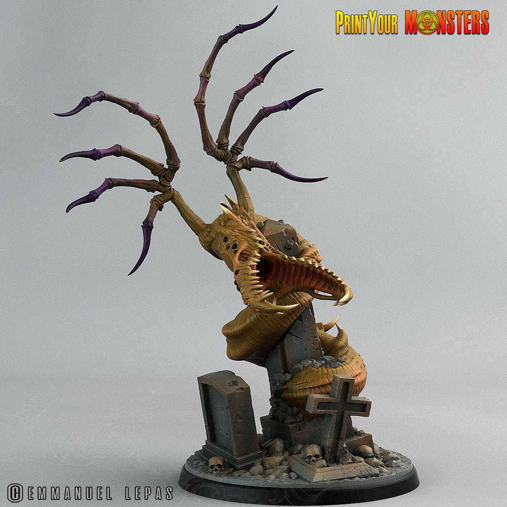 3D Printed Print Your Monsters The Living Graveyard Graveyard Dragon 28mm - 32mm D&D Wargaming (Online Only)