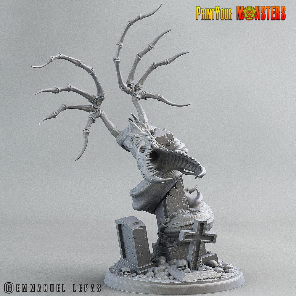 3D Printed Print Your Monsters The Living Graveyard Graveyard Dragon 28mm - 32mm D&D Wargaming (Online Only)