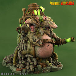 3D Printed Print Your Monsters The Toxic Double Headed Rat King The Toxic Rats Domination Set 28mm - 32mm D&D Wargaming (Online Only)