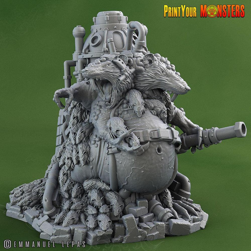 3D Printed Print Your Monsters The Toxic Double Headed Rat King The Toxic Rats Domination Set 28mm - 32mm D&D Wargaming (Online Only)
