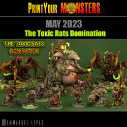 3D Printed Print Your Monsters The Toxic Double Headed Rat King The Toxic Rats Domination Set 28mm - 32mm D&D Wargaming (Online Only)