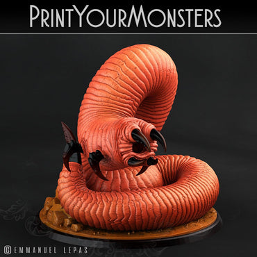 3D Printed Print Your Monsters Tomb Grub Worms Subterranean Terrors 28mm - 32mm D&D Wargaming (Online Only)
