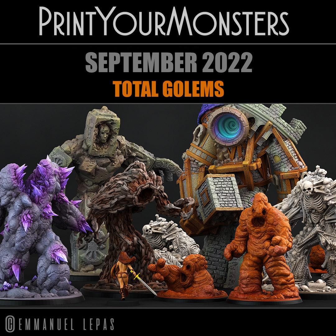 3D Printed Print Your Monsters Total Golems Set 28mm - 32mm D&D Wargaming (Online Only)