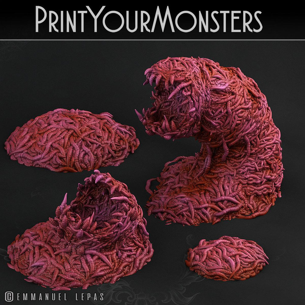 3D Printed Print Your Monsters Total Worms 2 Set 28mm - 32mm D&D Wargaming (Online Only)
