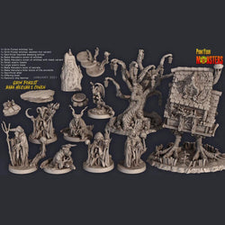 3D Printed Print Your Monsters Witches Pack Full Set 28mm - 32mm D&D Wargaming (Online Only)