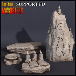 3D Printed Print Your Monsters Witches Sacrifice Stones Set Witches Pack 28mm - 32mm D&D Wargaming (Online Only)