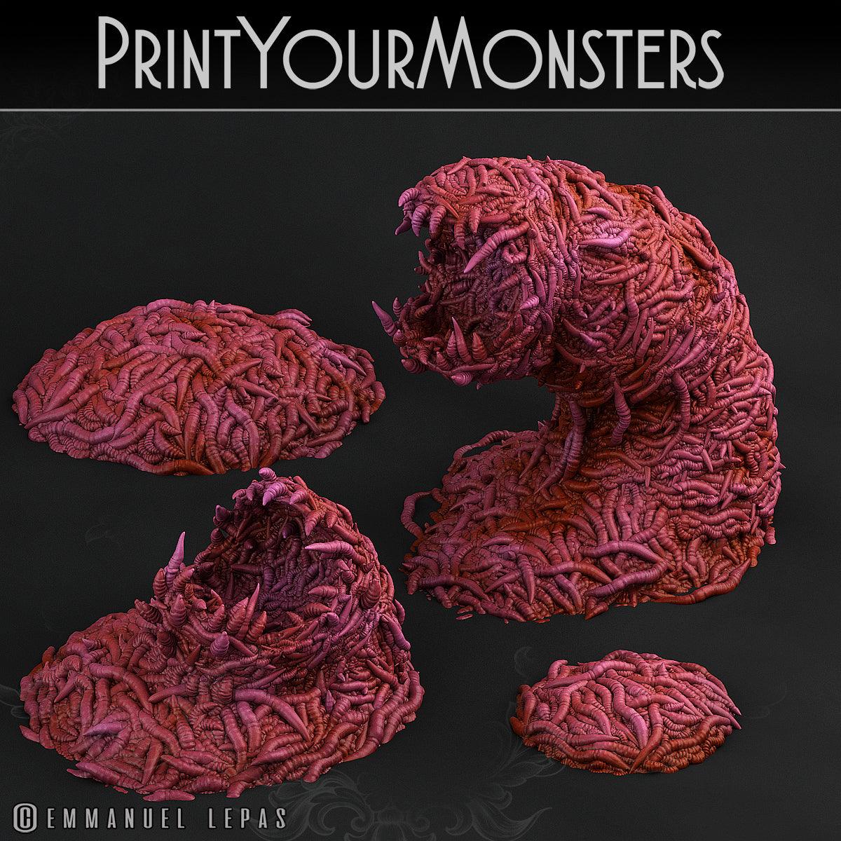 3D Printed Print Your Monsters Worm Swarm Total Worms 2 Set 28mm - 32mm D&D Wargaming (Online Only)