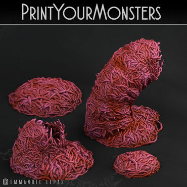 3D Printed Print Your Monsters Worm Swarm Total Worms 2 Set 28mm - 32mm D&D Wargaming (Online Only)
